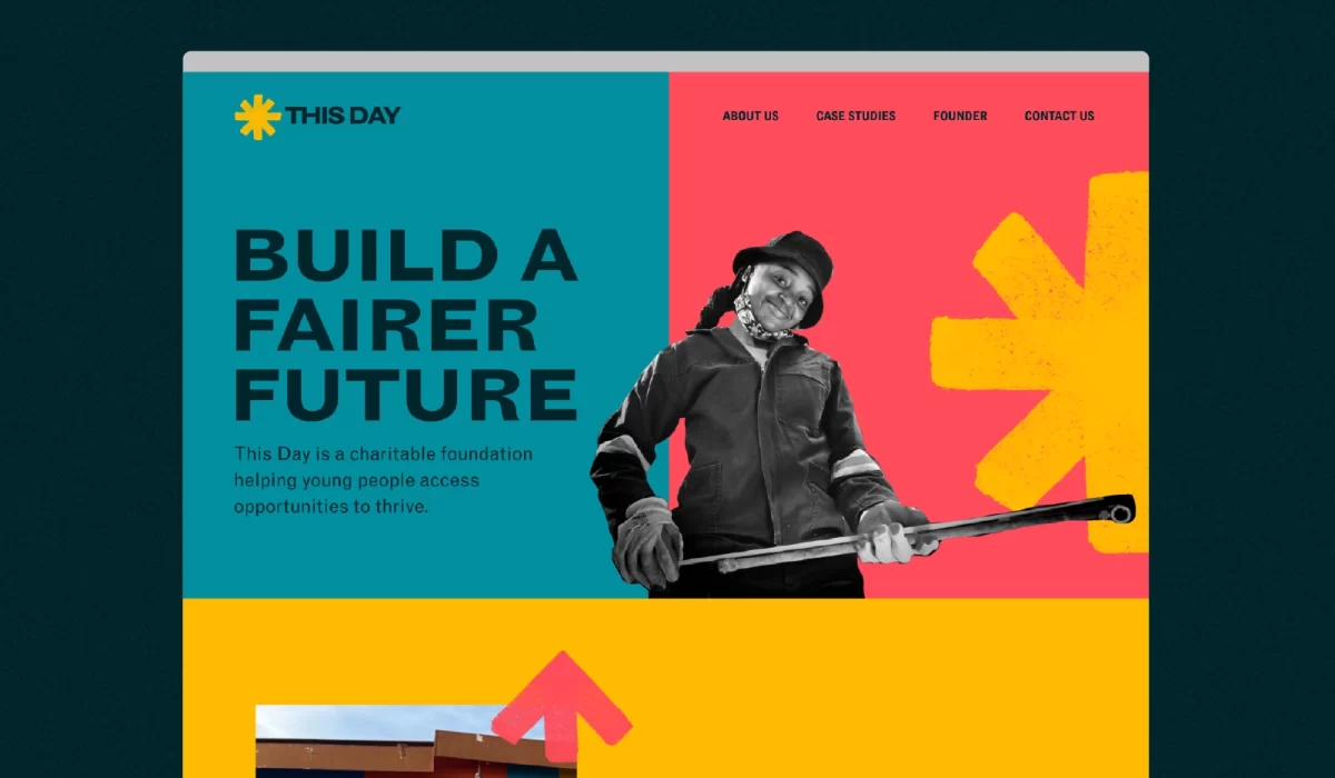 Home page of new giving foundation This Day, product of a storytelling and brand creation project of Good Point